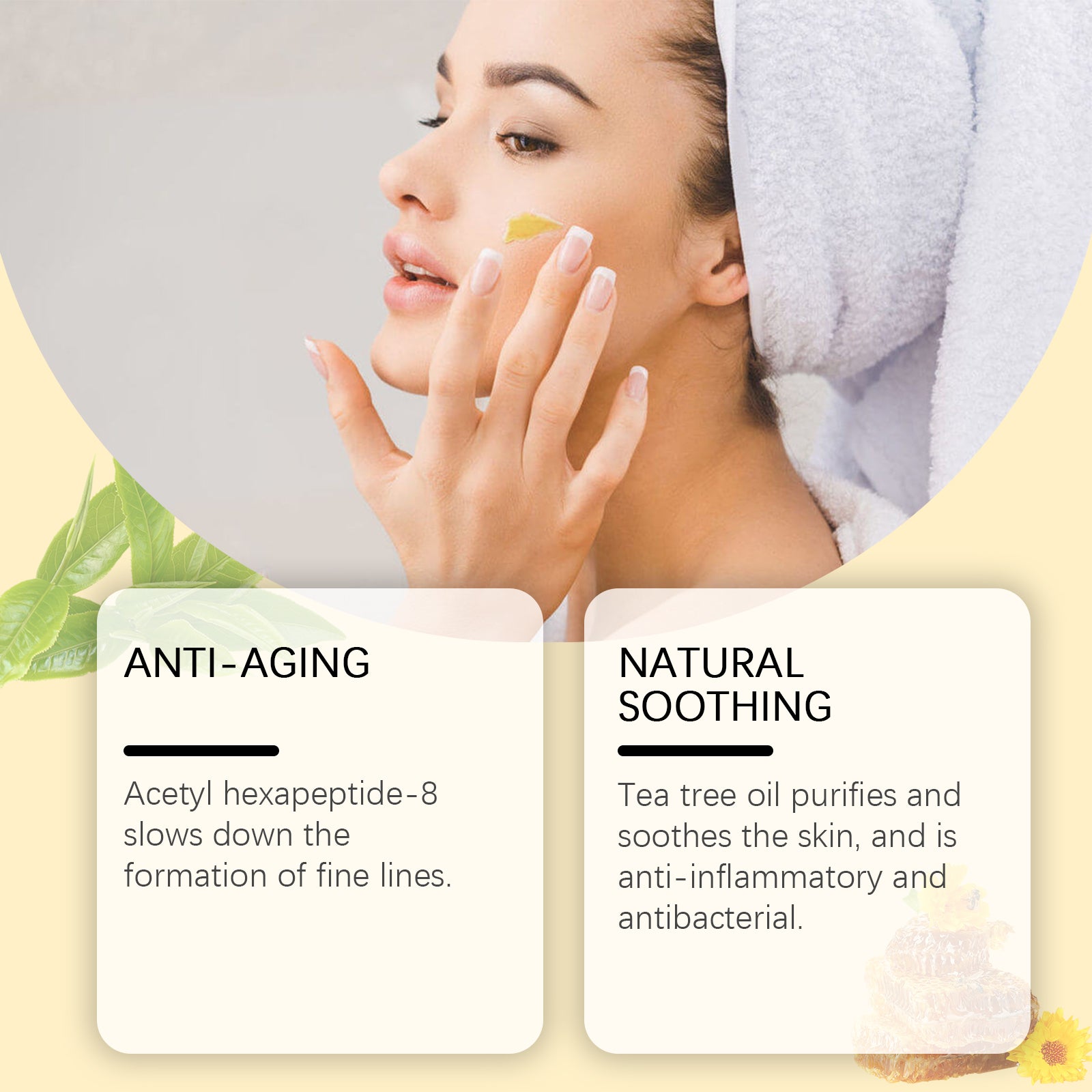 Houkea Bee Venom Skin Care Cream, Daily Skin Care Soothe Redness Improve Skin Brightening And Firming Skin Cream