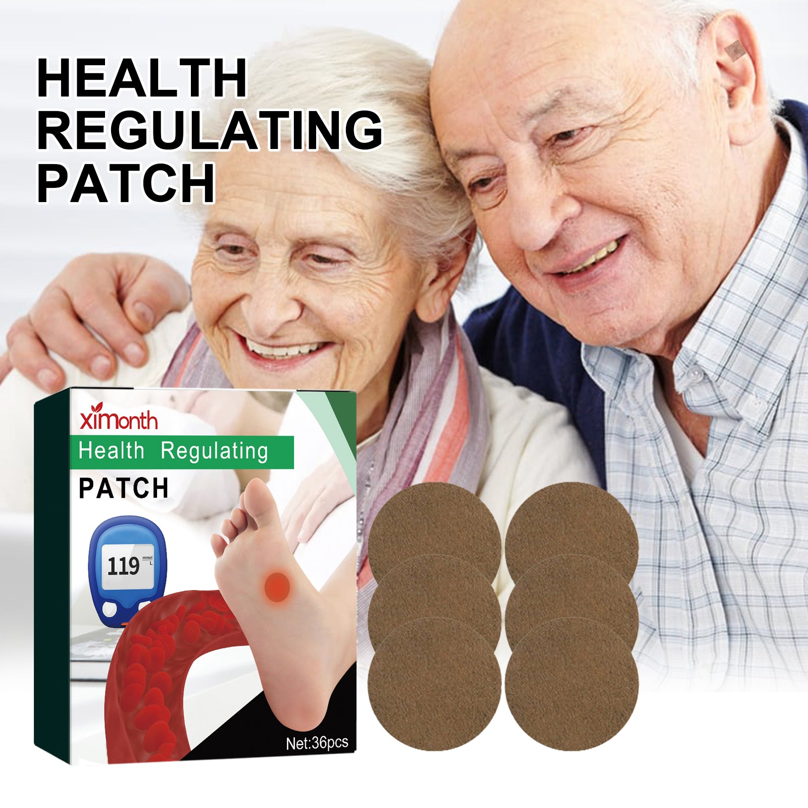 Health Regulating Patch, Ease Dizziness Eye Relaxation Slimming Body Toning Frequent Urination Body Discomfort Patch