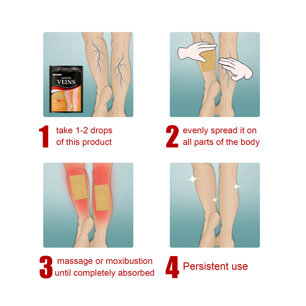 Foot Vein Patch, Relieve Varicose Blood Vessel Blockage And Protrusion Cold Compress Venous Health Care Patch