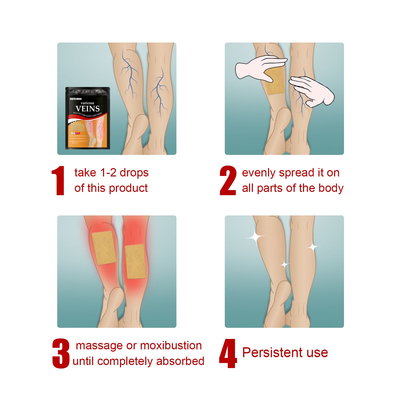 Foot Vein Patch, Relieve Varicose Blood Vessel Blockage And Protrusion Cold Compress Venous Health Care Patch
