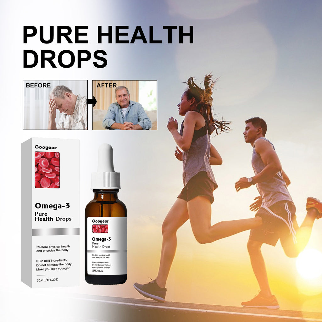 Omega-3 Pure Health Drops, Relieve Physical Discomfort Balance Blood Lipid Sugar Shu Health Care Drops